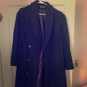 Jofeld Felt Longcoat, Paisley Lining, Dark Navy